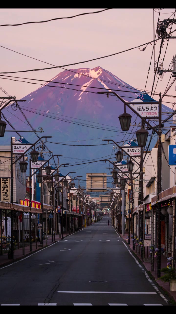 富士山 日出 日川时计店视频下载