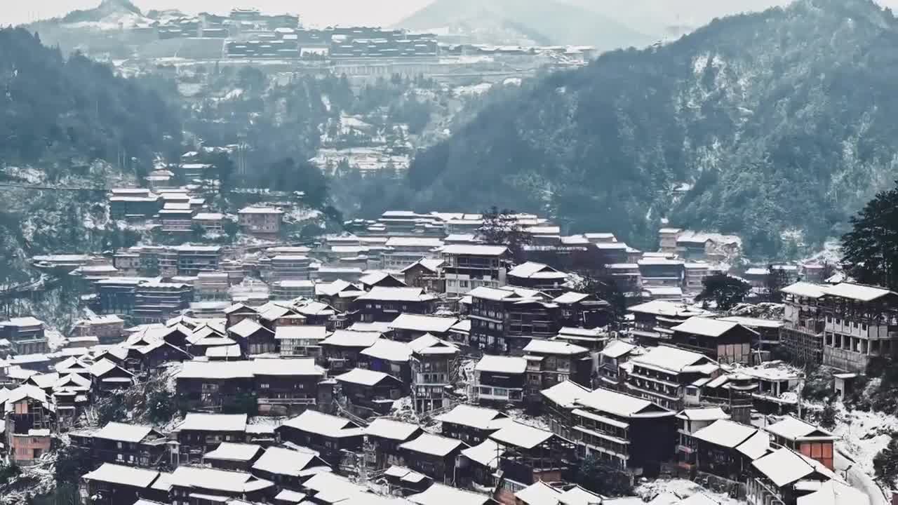 贵州黔东南西江千户苗寨航拍（合集）视频素材