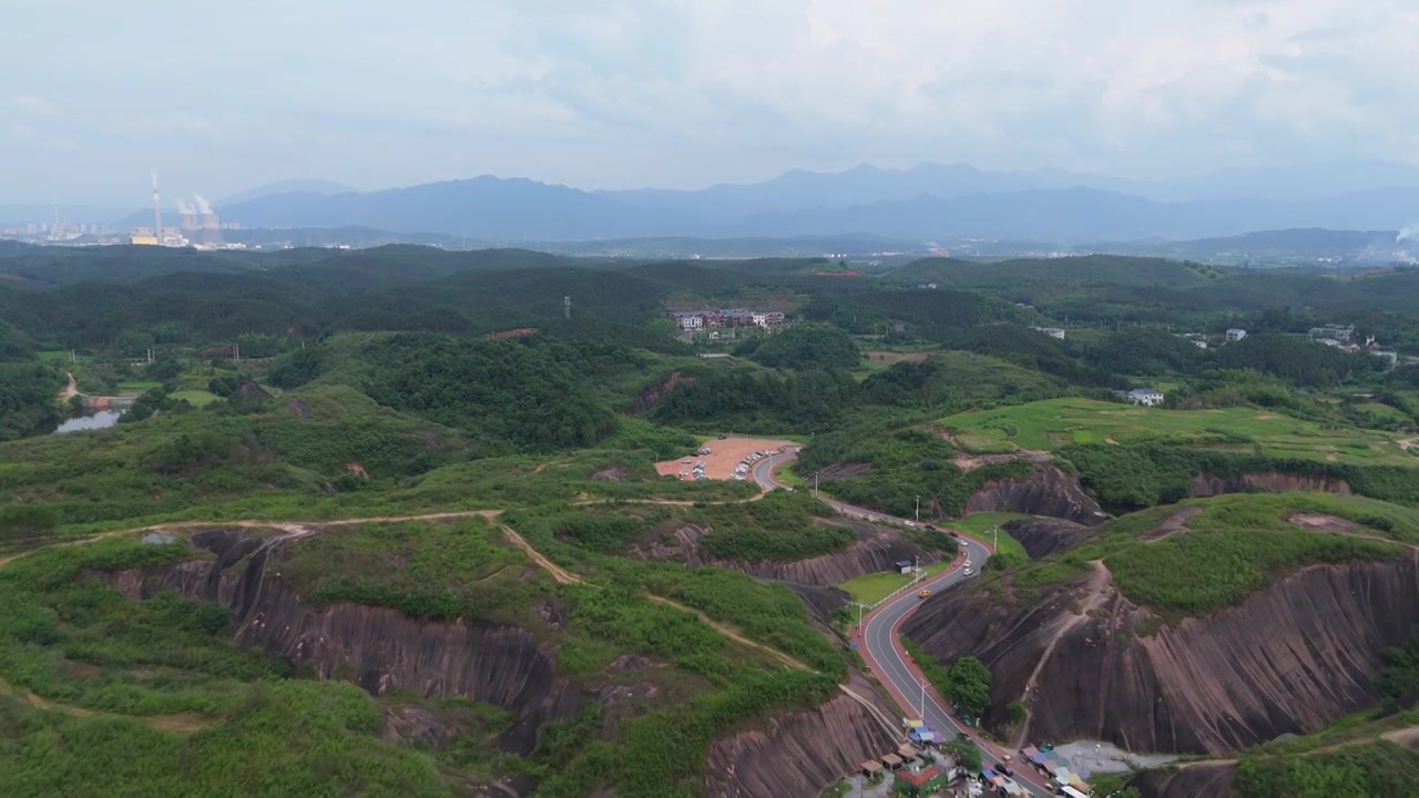 郴州马皇丘峡谷航拍视频素材