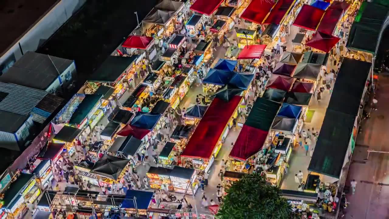 广州夜市的时间流逝视频素材