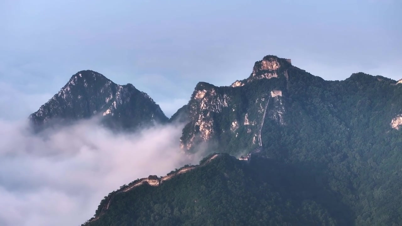 北京怀柔箭扣长城云海视频素材