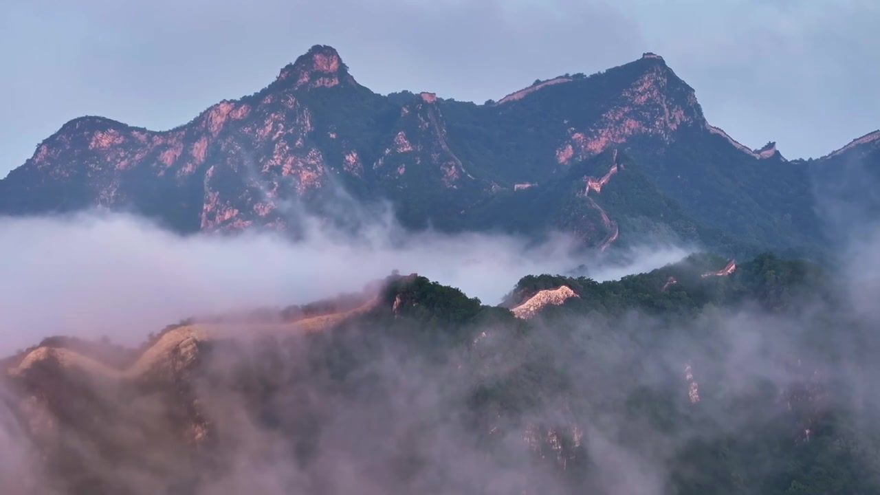 北京怀柔箭扣长城云海视频素材