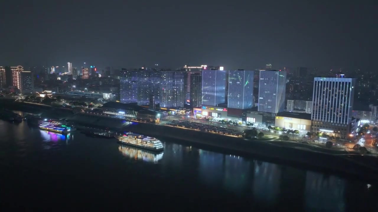 宜昌夜景航拍视频素材