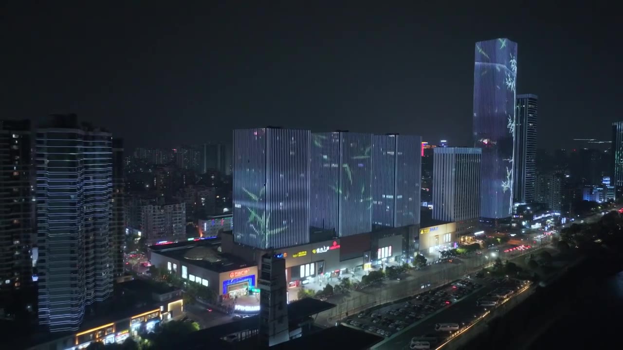 宜昌夜景航拍视频素材