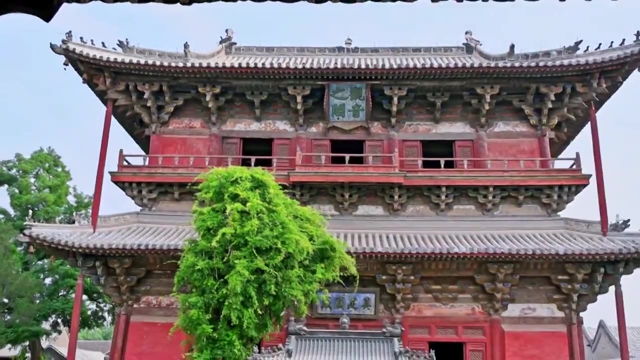 天津蓟县独乐寺观音阁寺庙木构古建筑视频素材