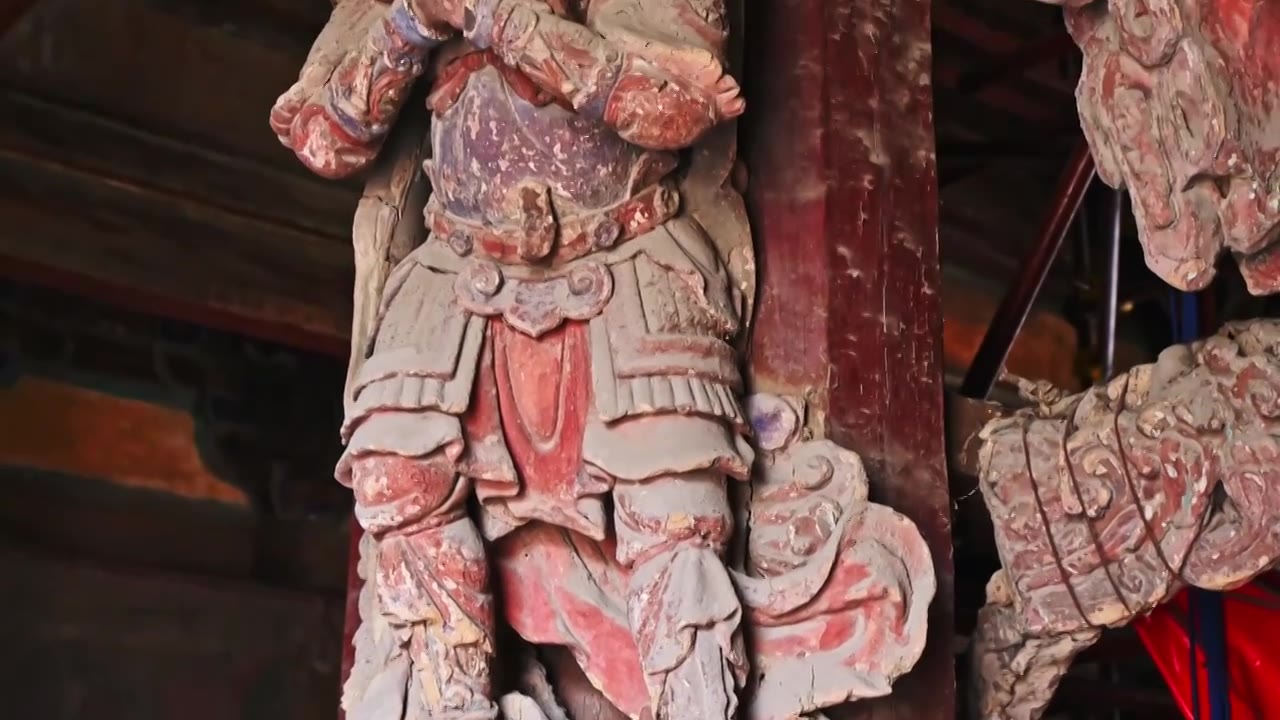 天津蓟县独乐寺观音阁寺庙观音塑像泥塑视频素材