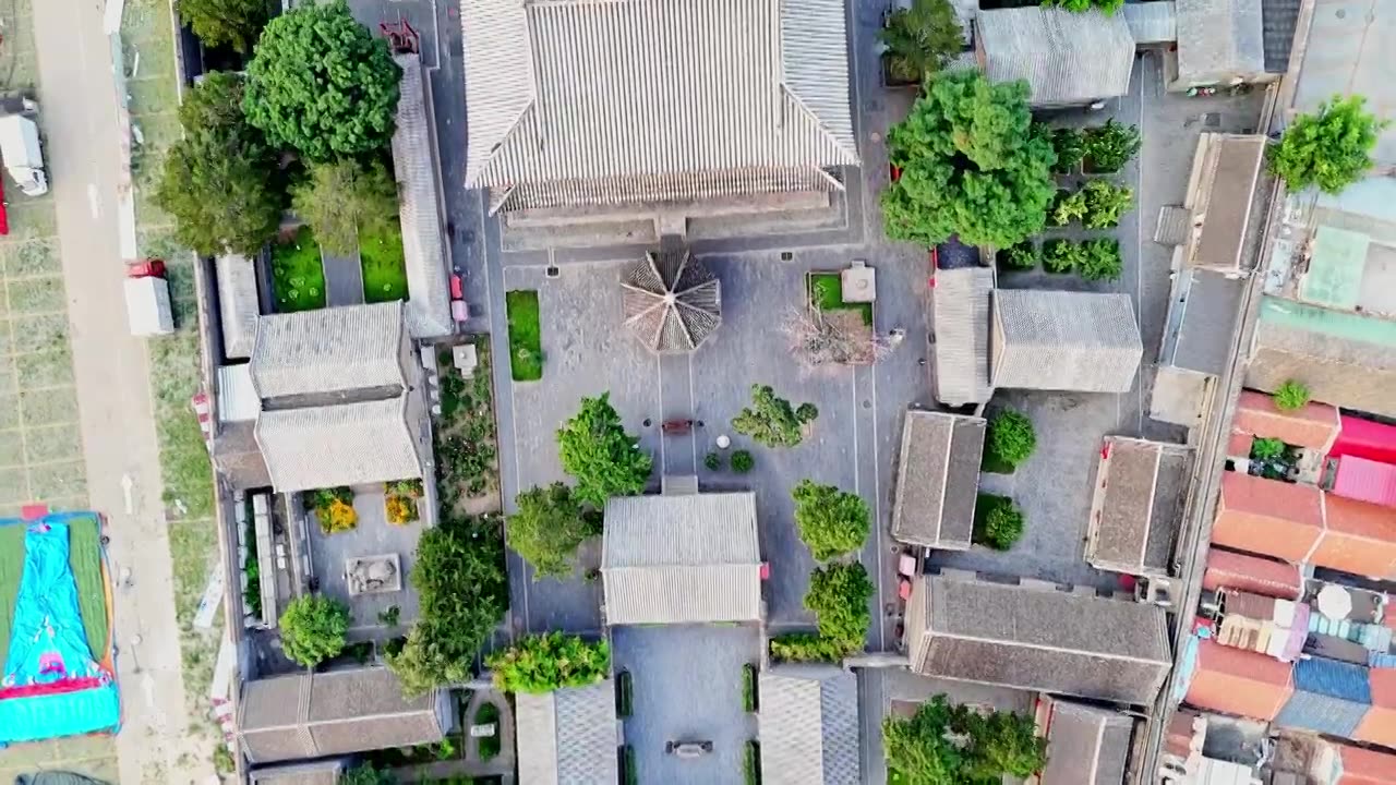 天津蓟县独乐寺观音阁寺庙木构古建筑航拍视频素材