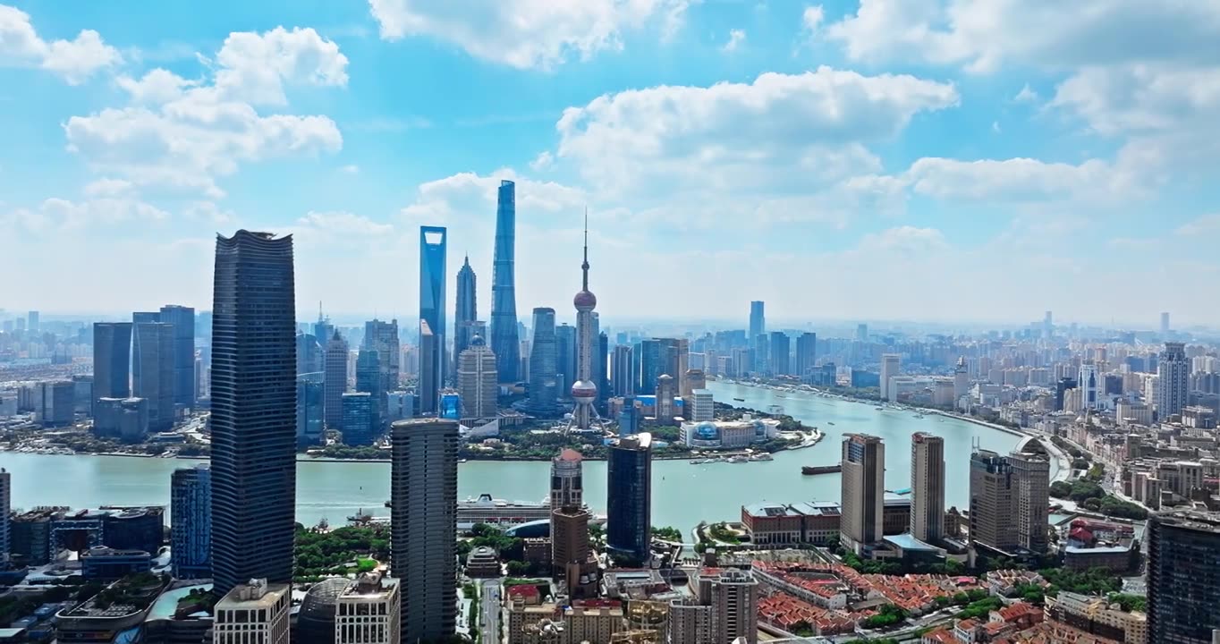 中国上海现代城市风景，商务金融背景视频素材