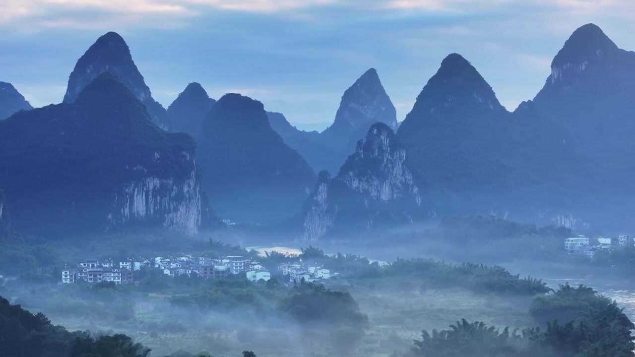 桂林漓江桂林山水水墨意境视频素材