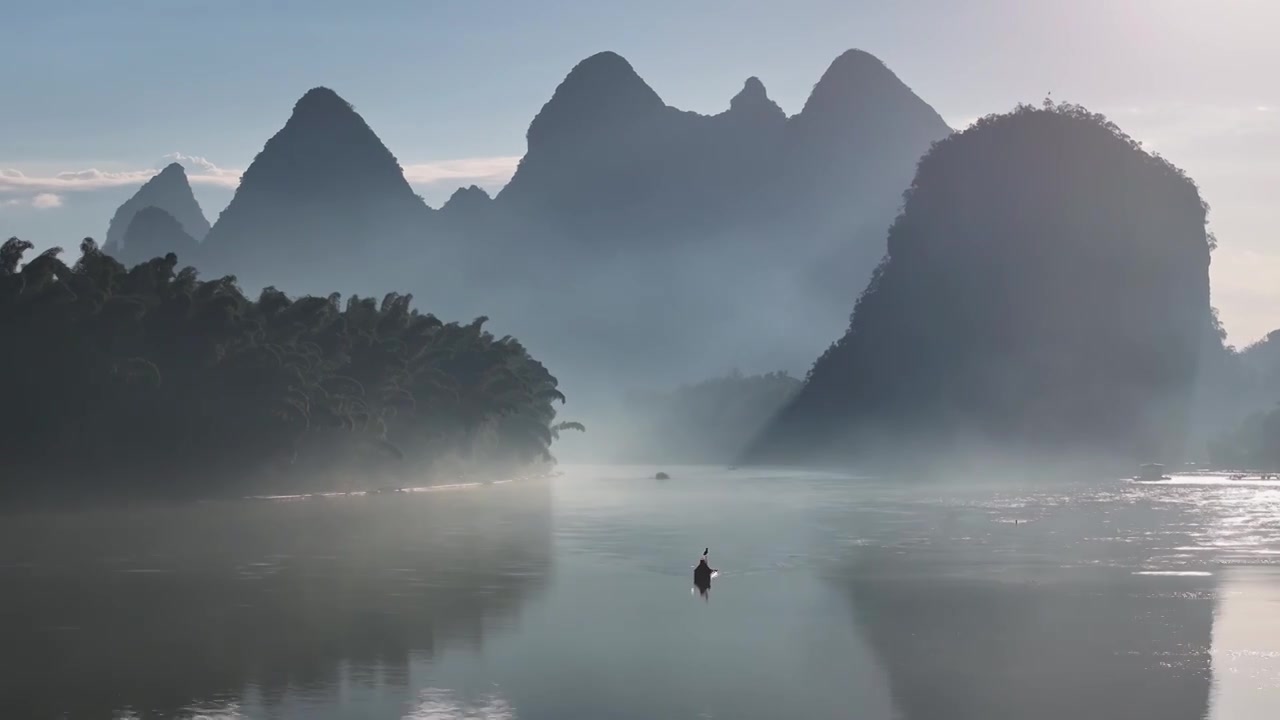 桂林漓江桂林山水水墨意境视频素材