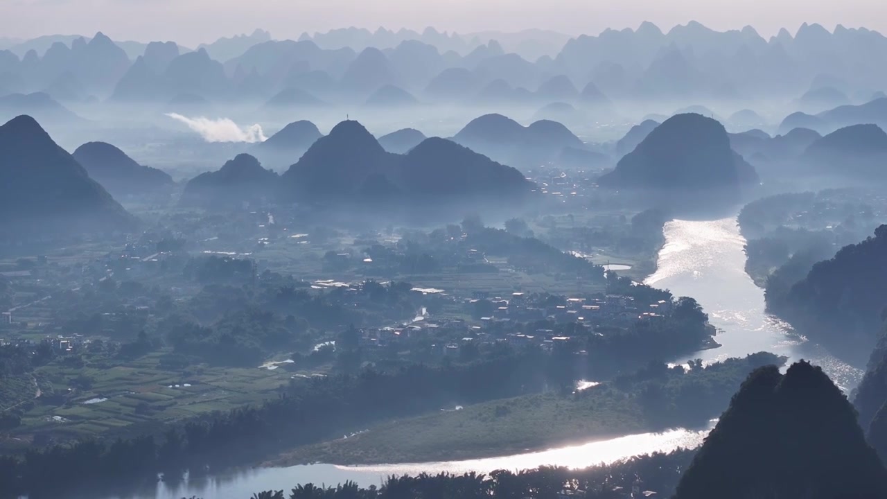 桂林漓江桂林山水水墨意境视频素材