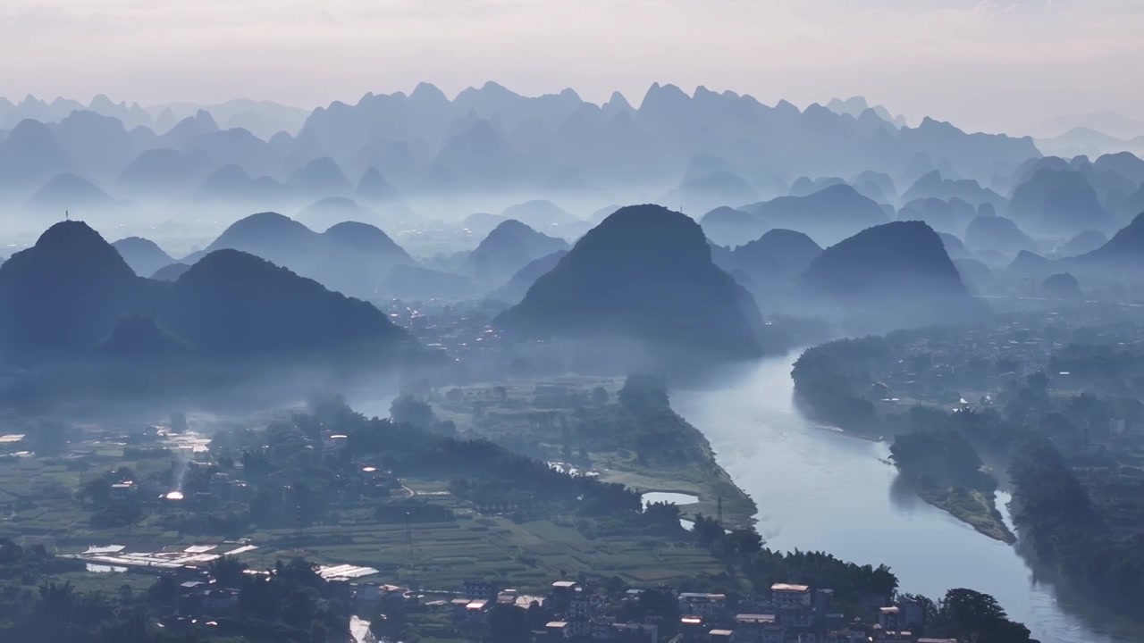 桂林漓江桂林山水水墨意境视频素材