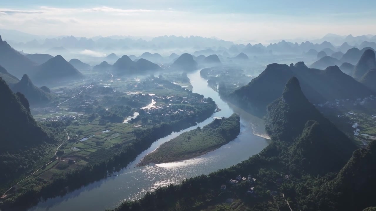 桂林漓江桂林山水水墨意境视频素材