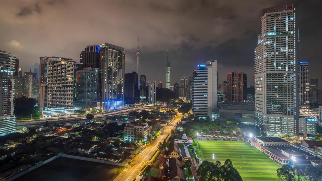 马来西亚吉隆坡夜景延时视频素材