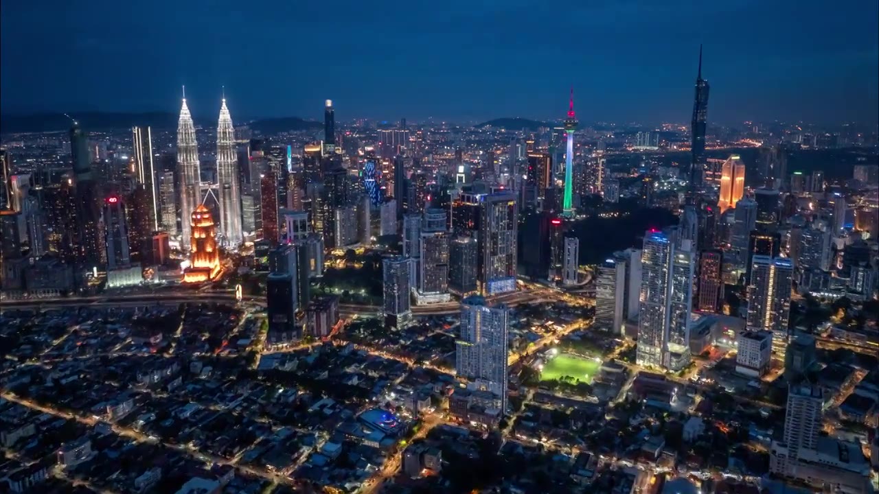 现代繁华的马来西亚吉隆坡夜景视频素材