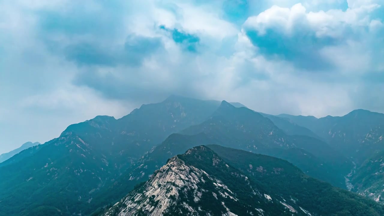 泰山航拍延时视频素材