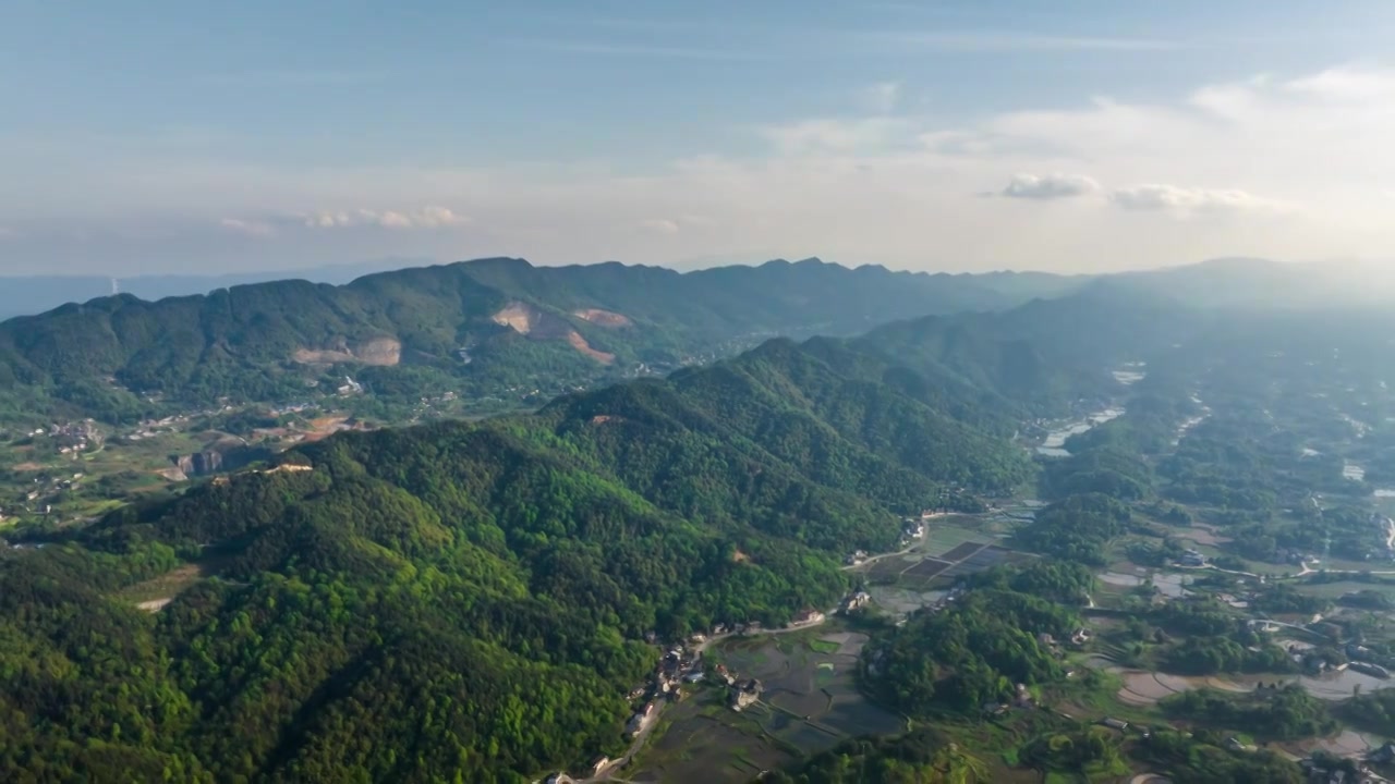 6K30P重庆铜梁巴岳山风光航拍延时视频视频素材