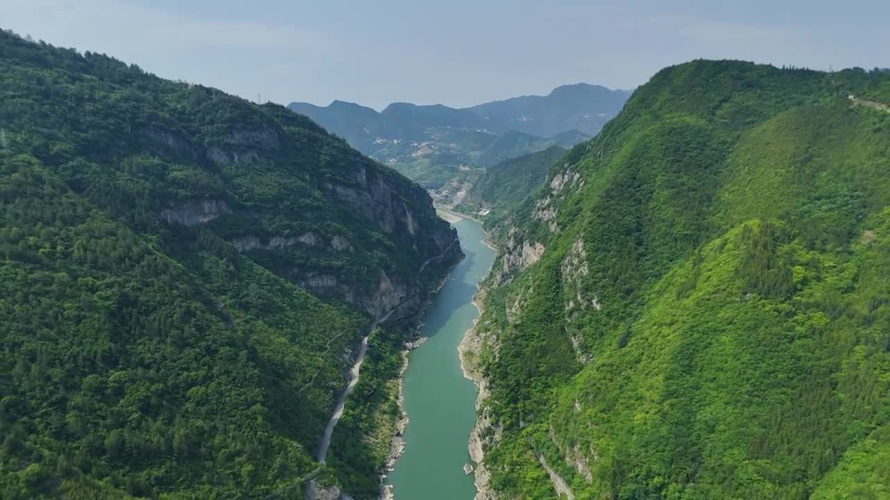 航拍合集：的四川广元明月峡嘉陵江视频素材