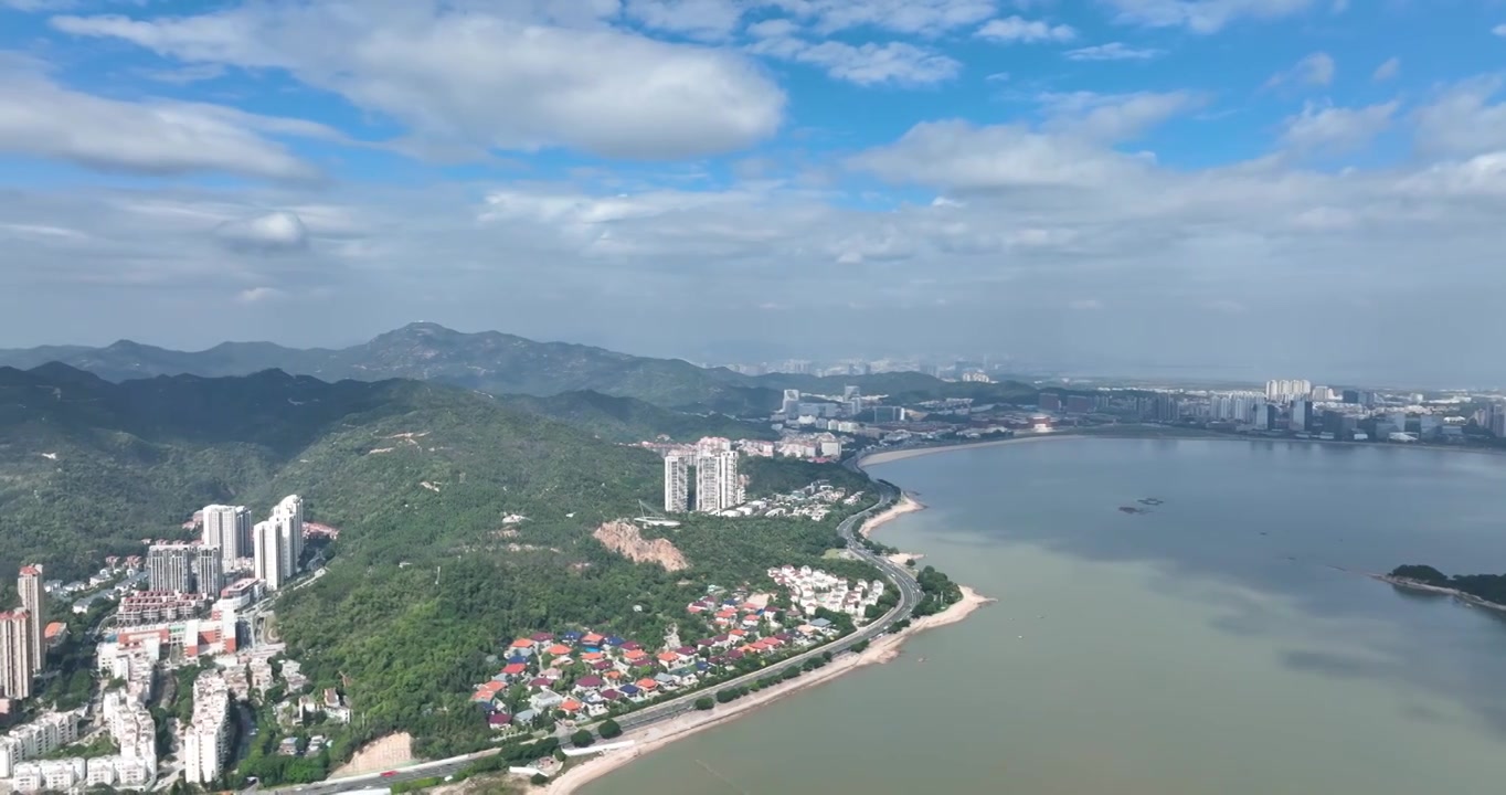 航拍珠海高新区港湾大道视频素材