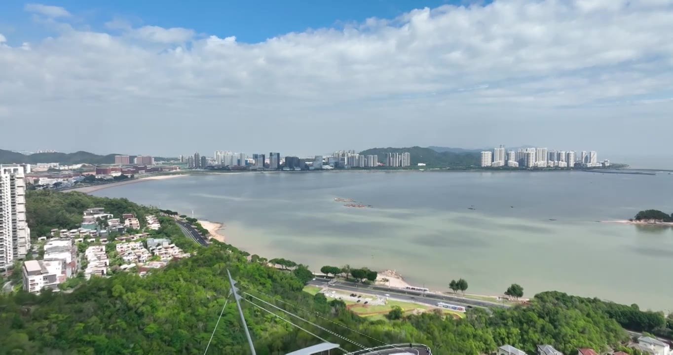 航拍珠海高新区港湾大道视频素材