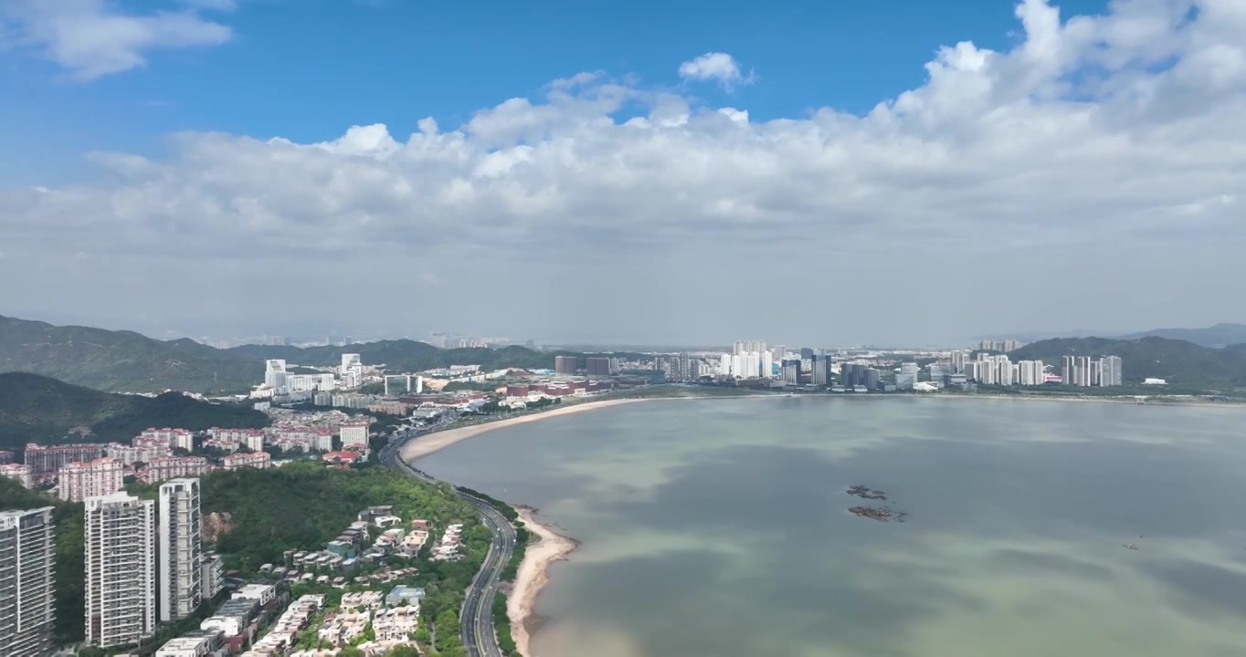 航拍珠海高新区港湾大道视频素材