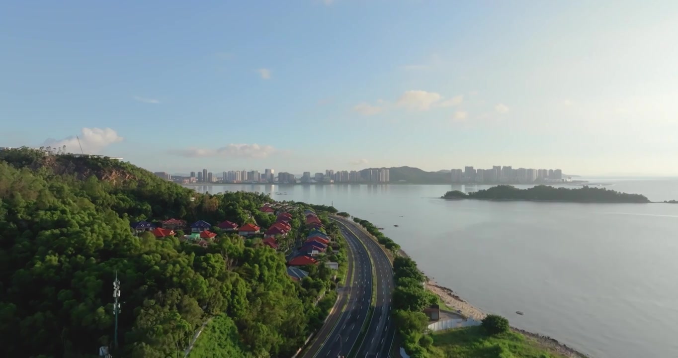 航拍珠海高新区港湾大道视频素材