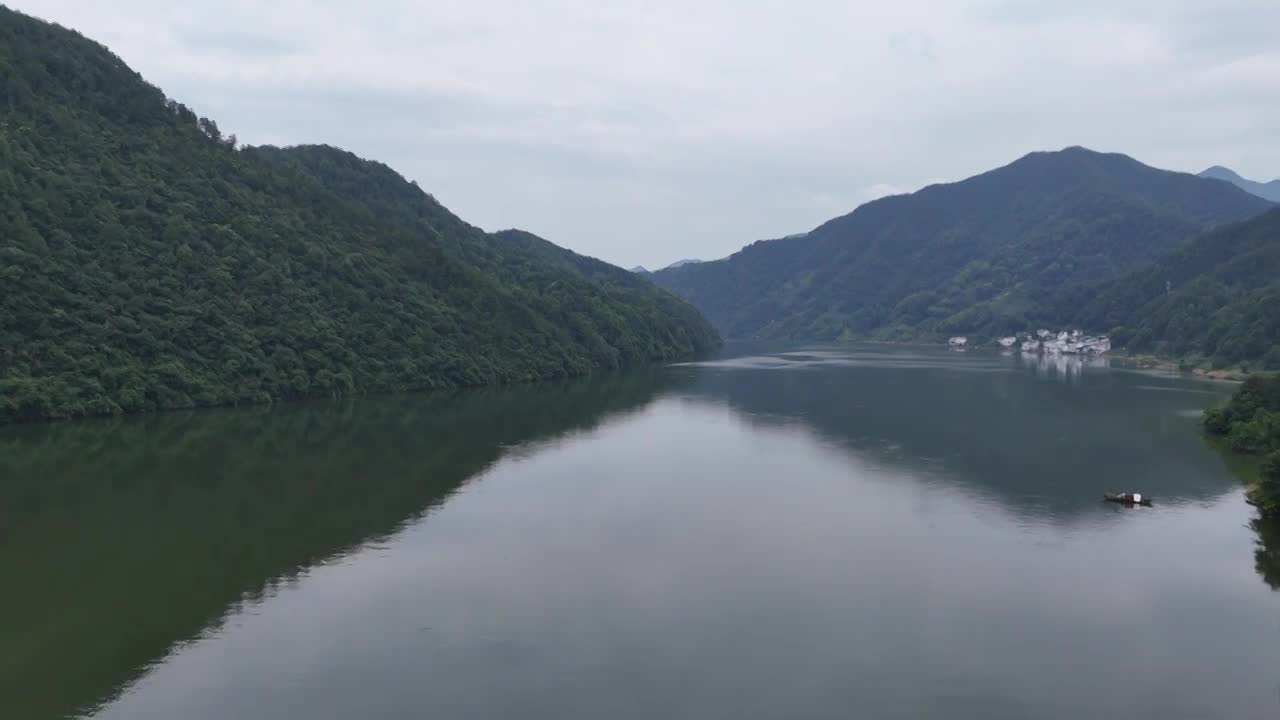 航拍安徽皖南宣城风景-渔梁坝视频下载