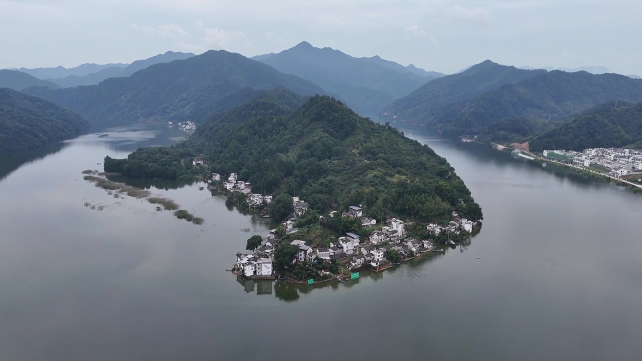 航拍安徽皖南宣城风景-渔梁坝视频下载