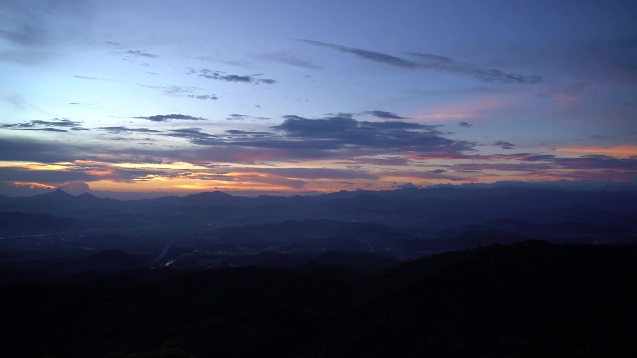 黄昏落日夕阳傍晚蓝调时刻视频下载