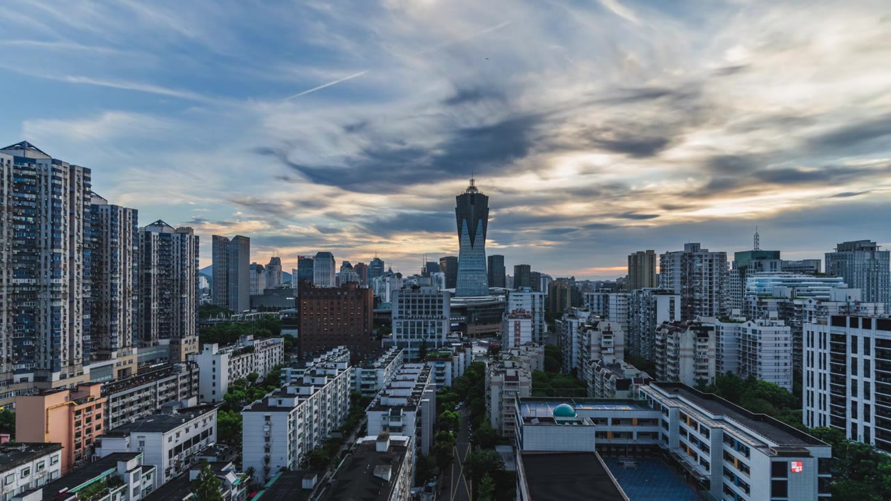 杭州西湖文化广场 城市风光 延时视频视频素材