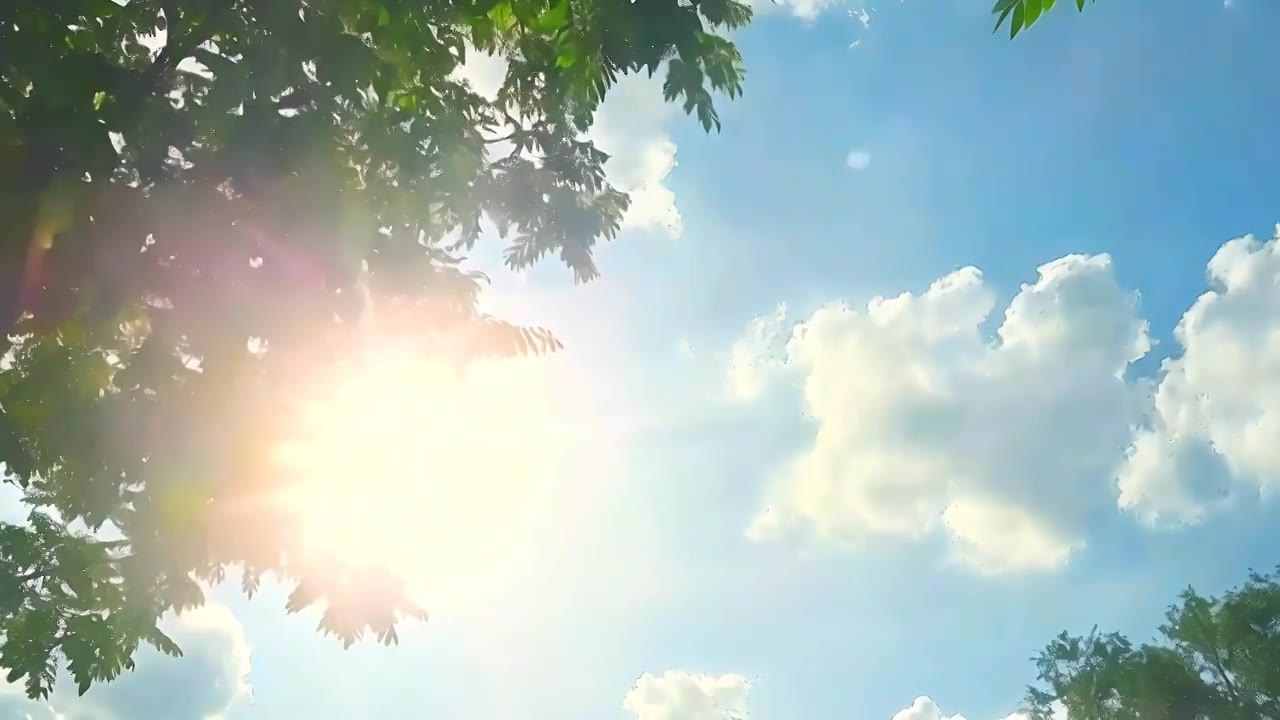 夏天绿植蓝天阳光立夏树叶视频合集视频下载