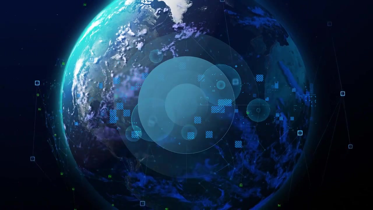 科技点线地球，数字地球，元宇宙人工智能未来科技视频下载