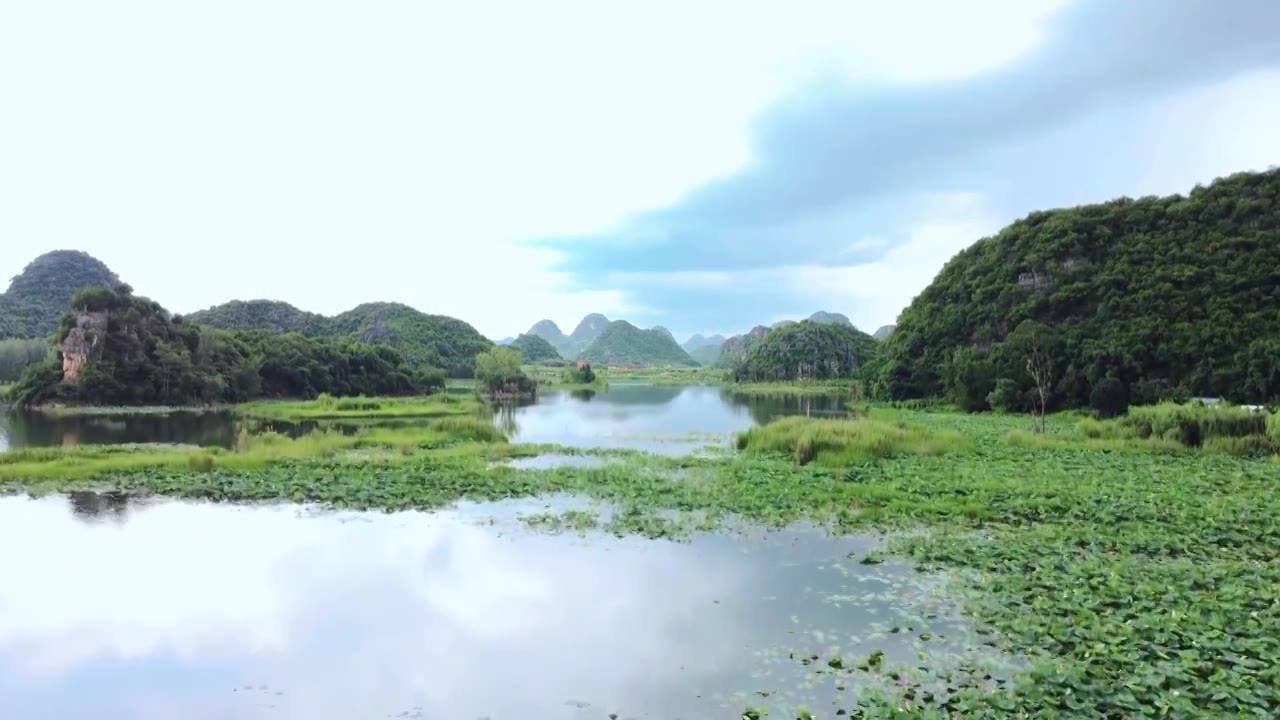 航拍云南普者黑视频素材