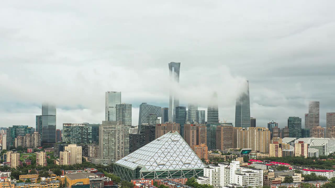 4K延时视频-雨后的北京天际线云海视频素材