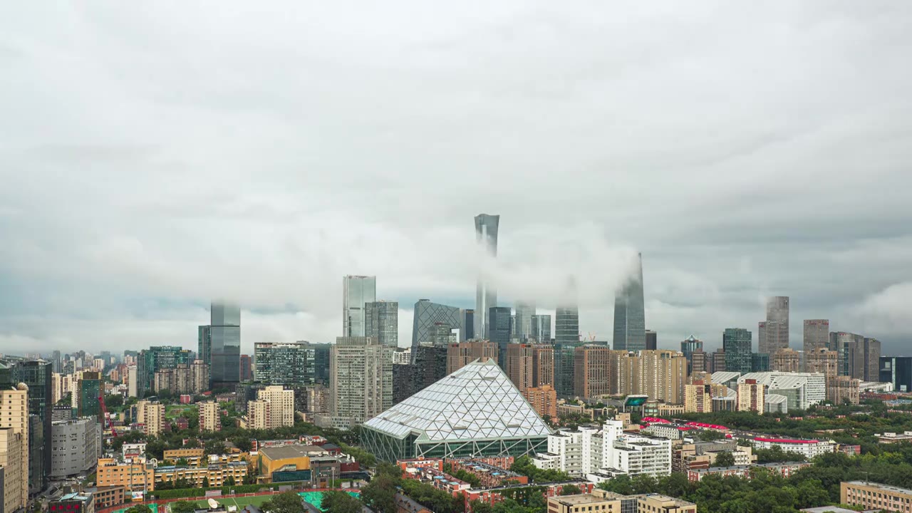 4K延时视频-雨后的北京天际线云海视频素材