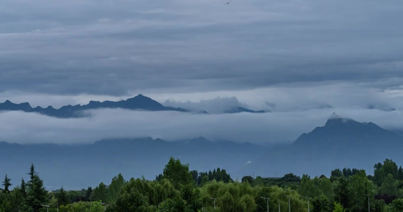 陕西西安沣河与秦岭延时视频素材