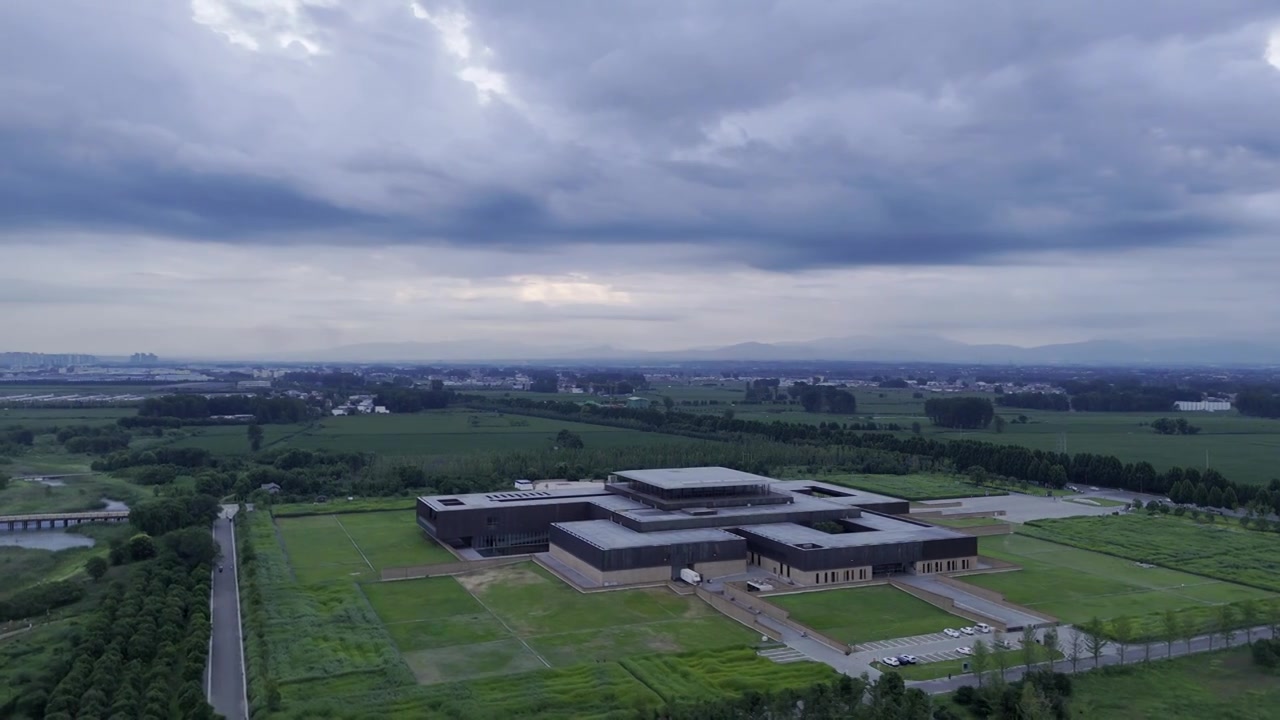 洛阳城市地标二里头夏都遗址博物馆视频素材