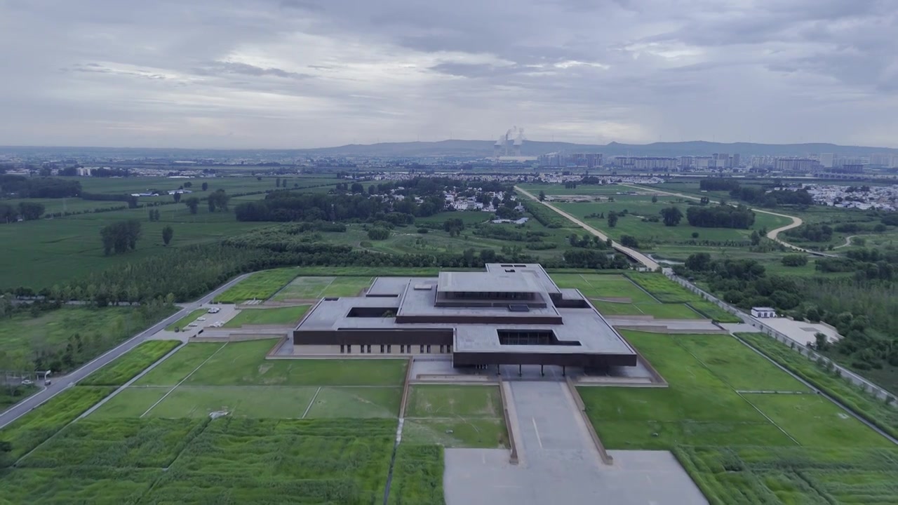 洛阳城市地标二里头夏都遗址博物馆视频素材