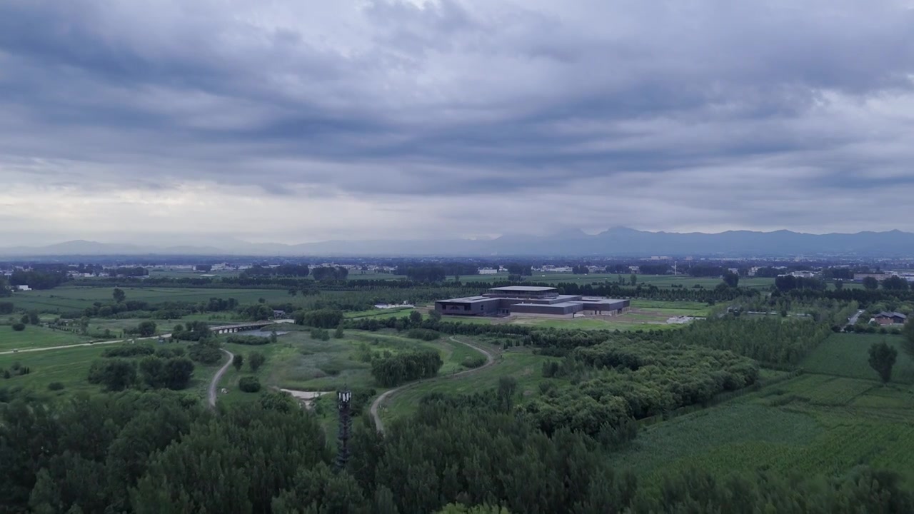 洛阳城市地标二里头夏都遗址博物馆视频素材