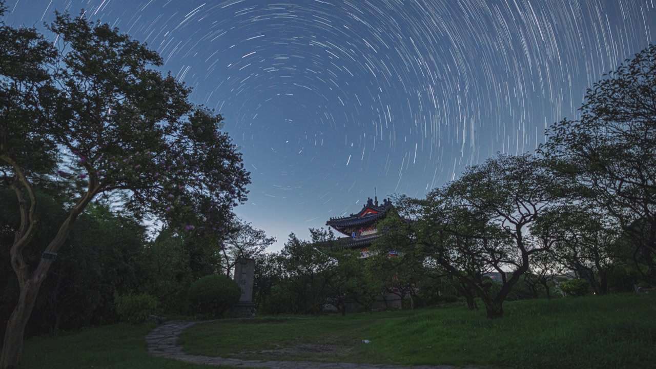 夏日博爱阁的星空 延时视频下载