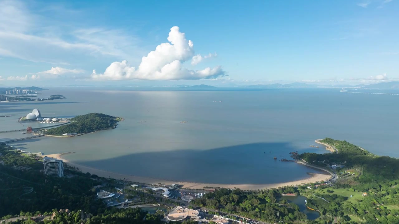 航拍珠海旅游热点珠海情侣路视频素材