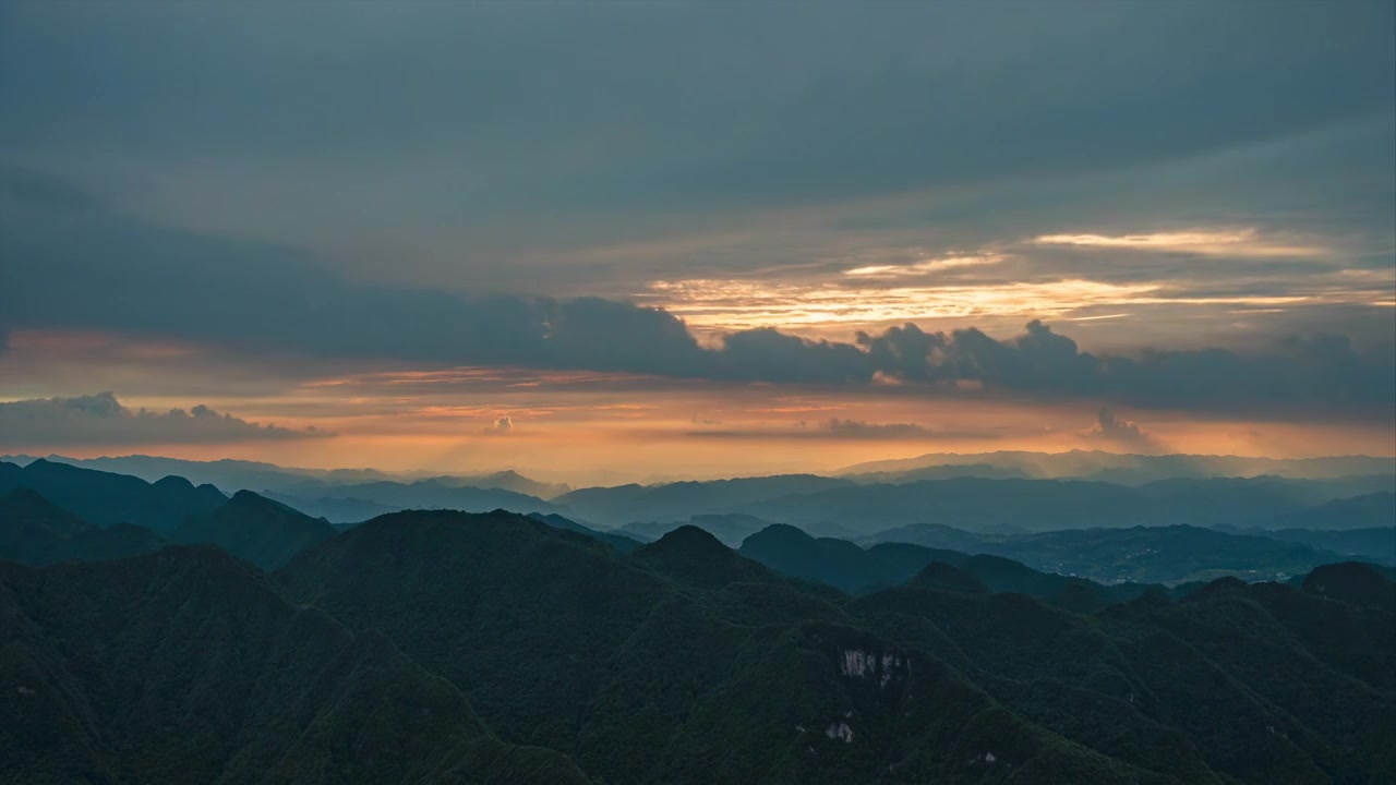 贵州遵义娄山关日落延时摄影视频素材