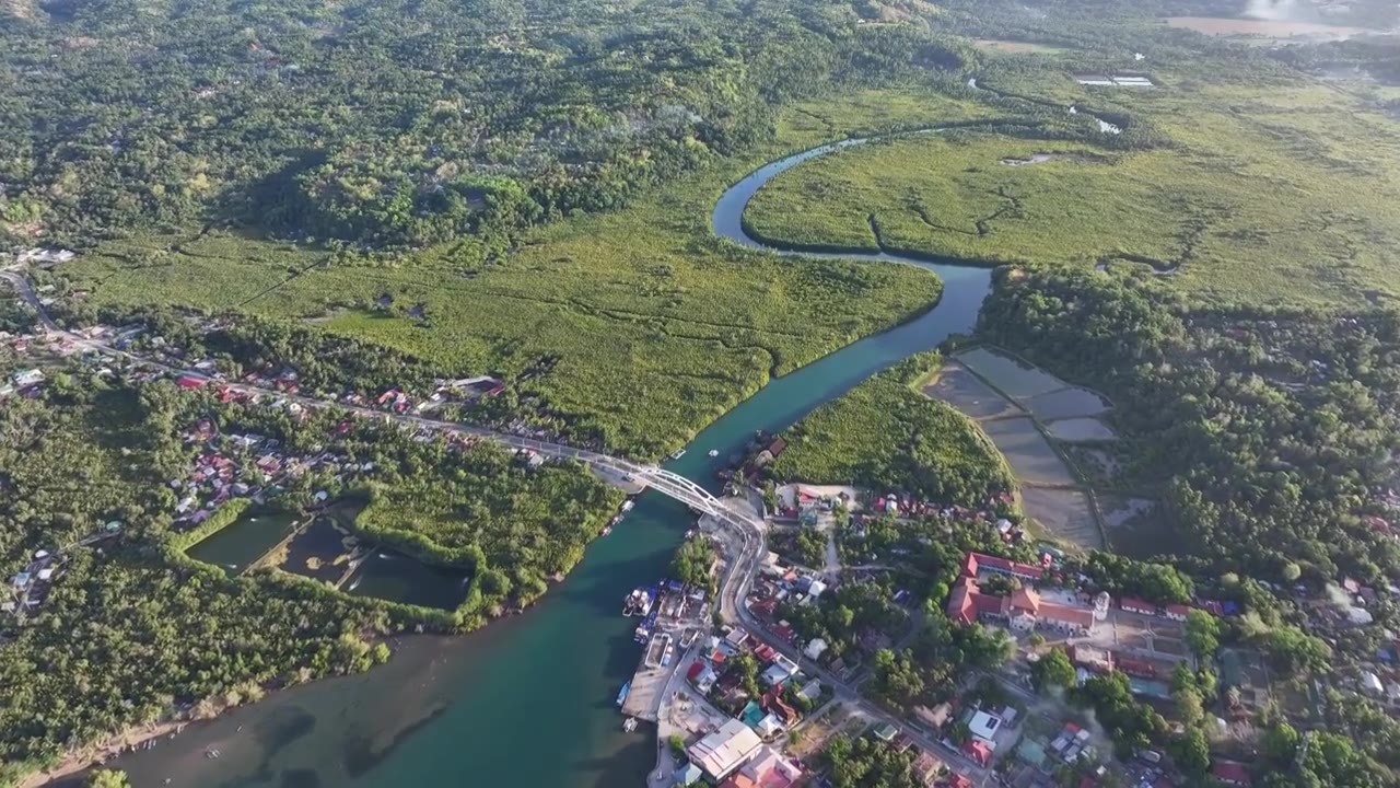 菲律宾，宿务省Cebu，保和岛Bohol ，洛艾，洛博克河Loboc River，夏季，热带，航拍视频下载