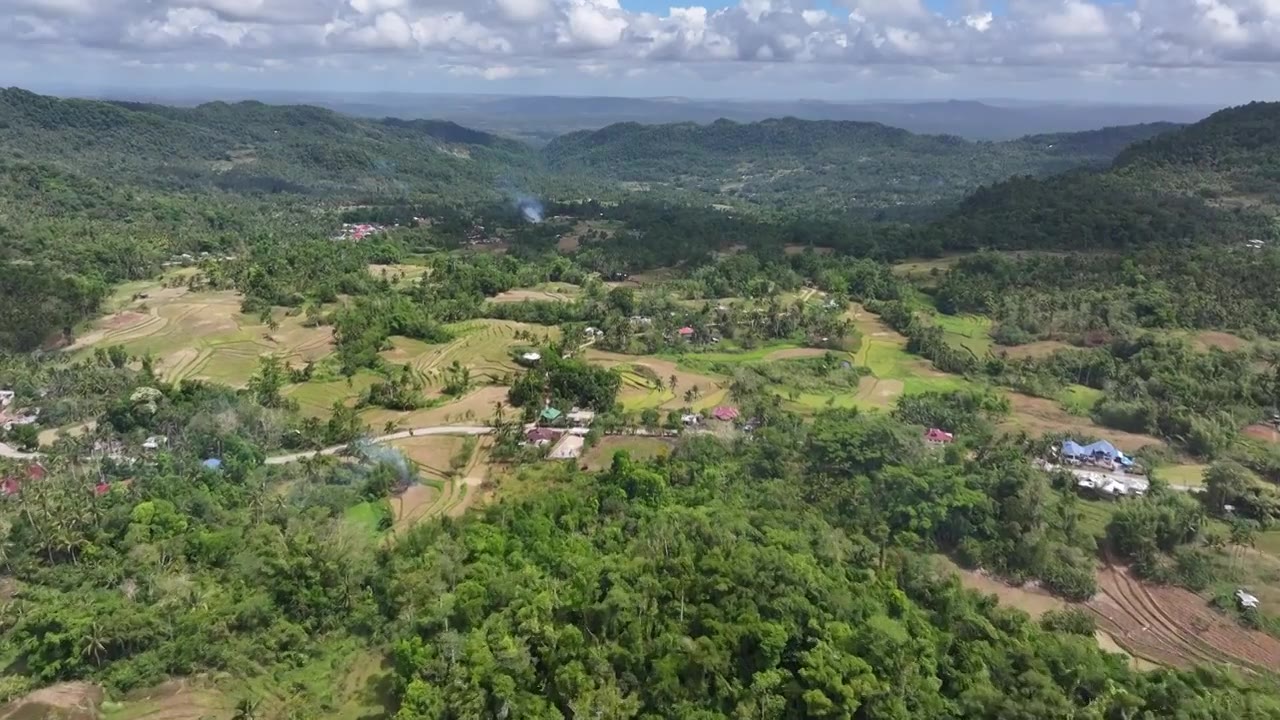 菲律宾，保和岛，坎迪贾伊的卡迪达潘梯田Cadapdapan Rice Terraces，夏季，航拍视频素材