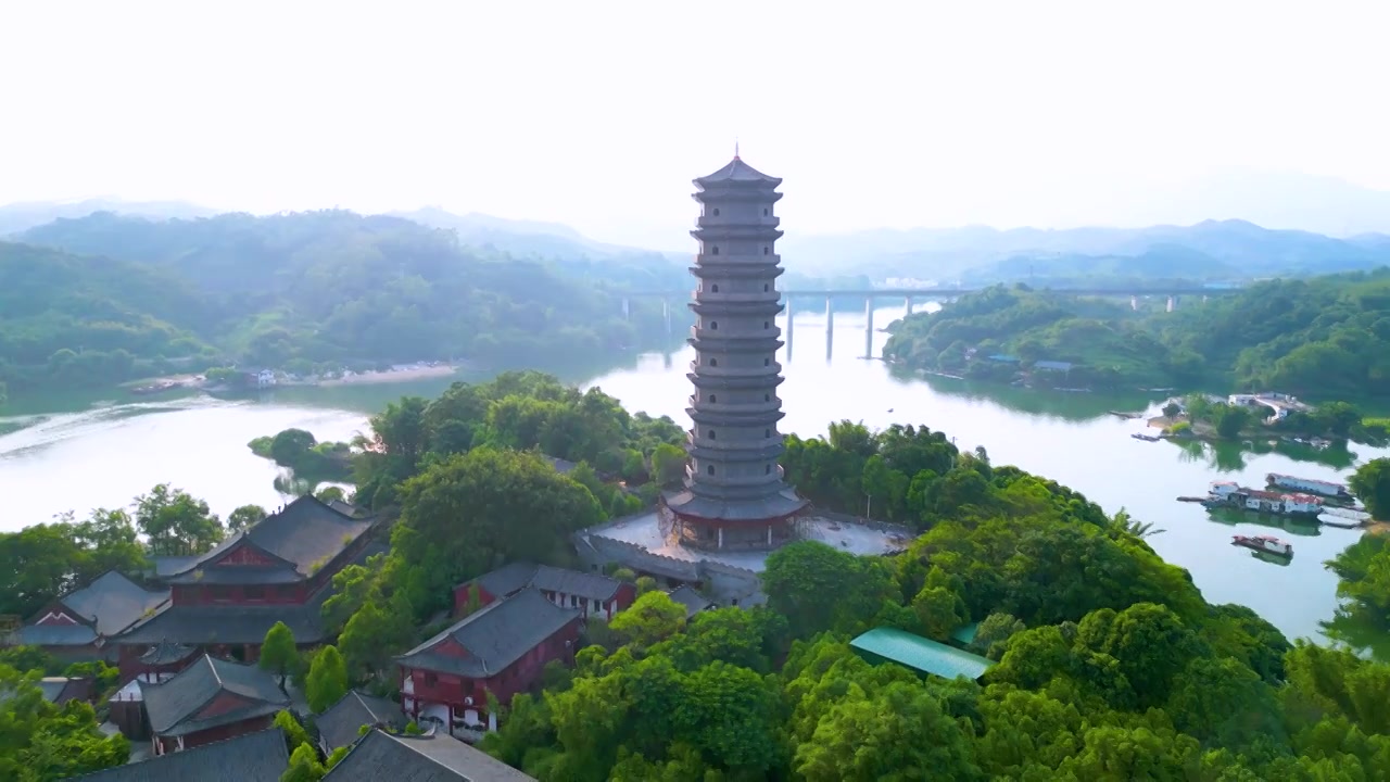 航拍清远英德丰盛古寺风光视频下载