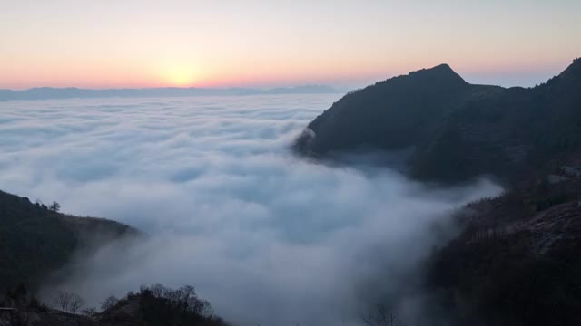 汉中大巴山日出云海延时视频素材