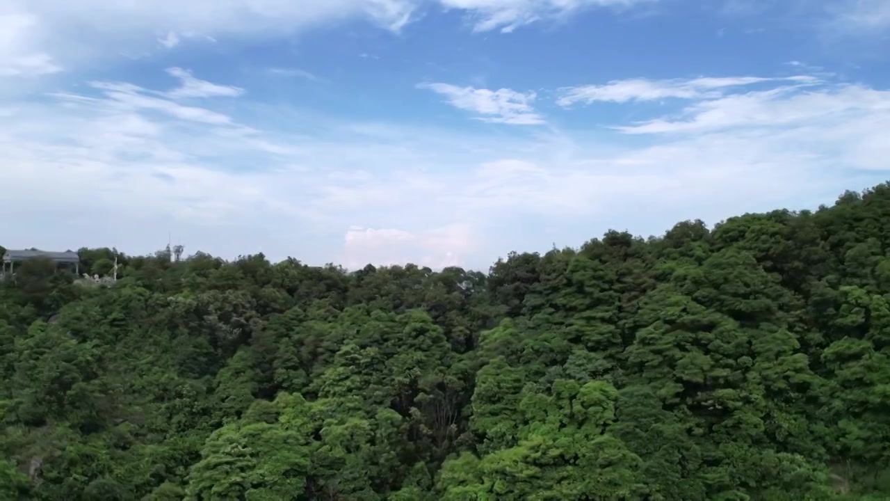 航拍深圳阳台山蓝天白云下的美丽风光视频下载