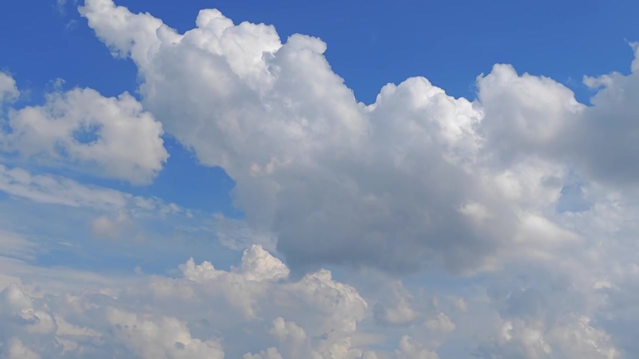 中国吉林天空蓝天白云低角度仰拍视频素材