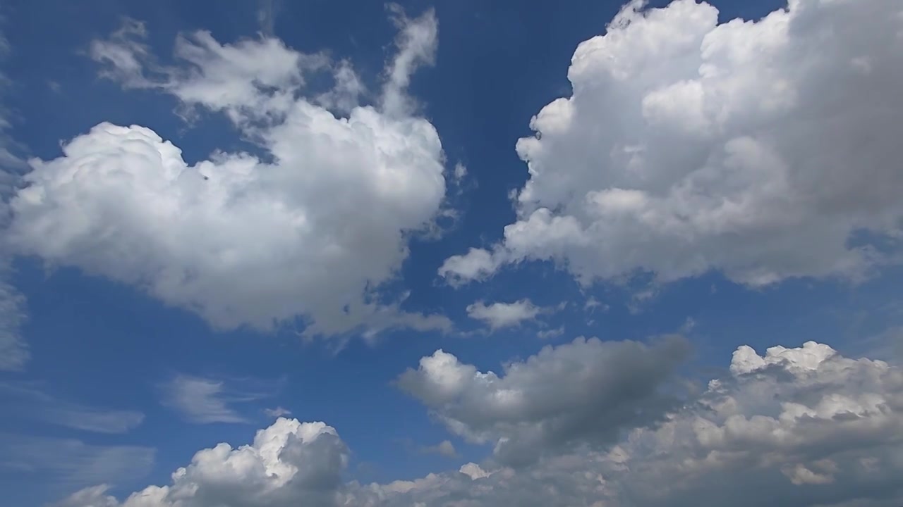 中国吉林天空蓝天白云低角度仰拍视频素材