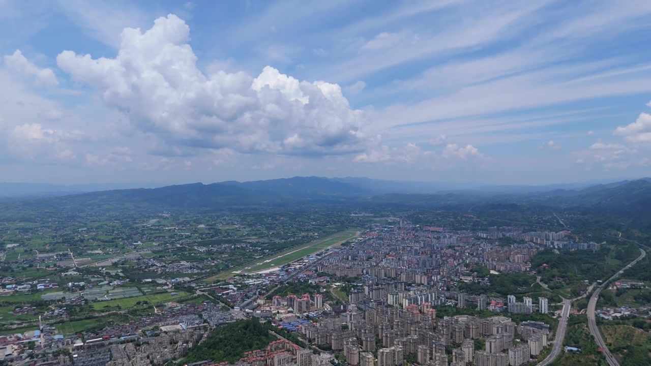 重庆市梁平区城乡风光航拍视频素材